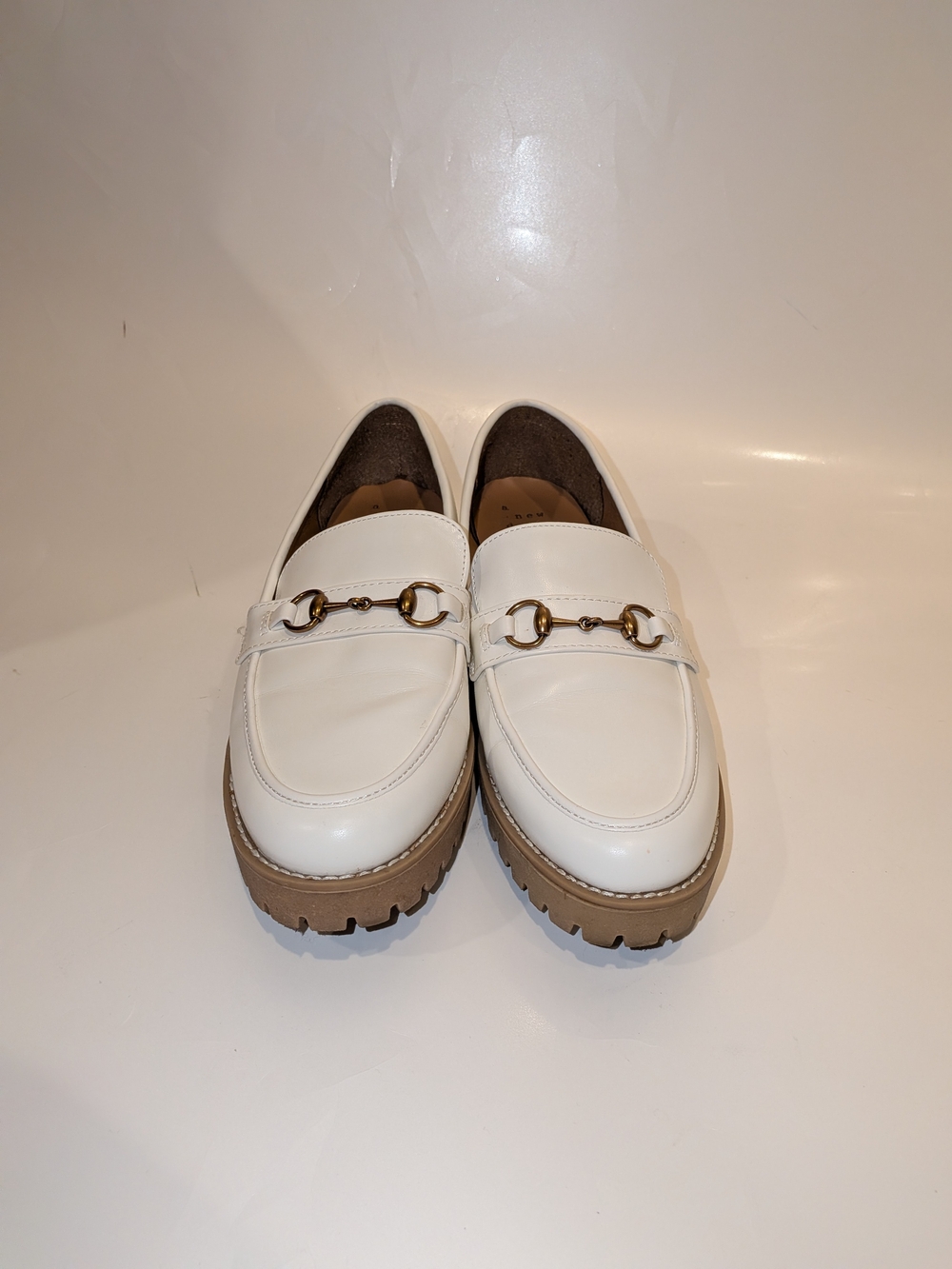 A New Day White Horsebit Lug Sole Loafers Size 8.5
